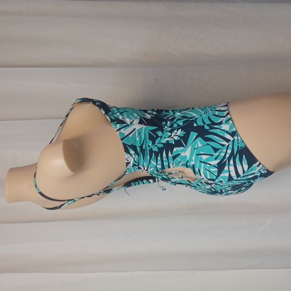 CONA SOL SIZE M Tropical Leaf Print One-Piece Swimsuit - Picture 2 of 7